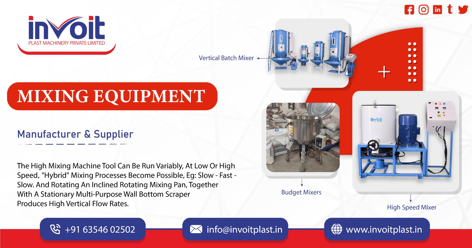 Mixing Equipment Manufacturer in Maharashtra