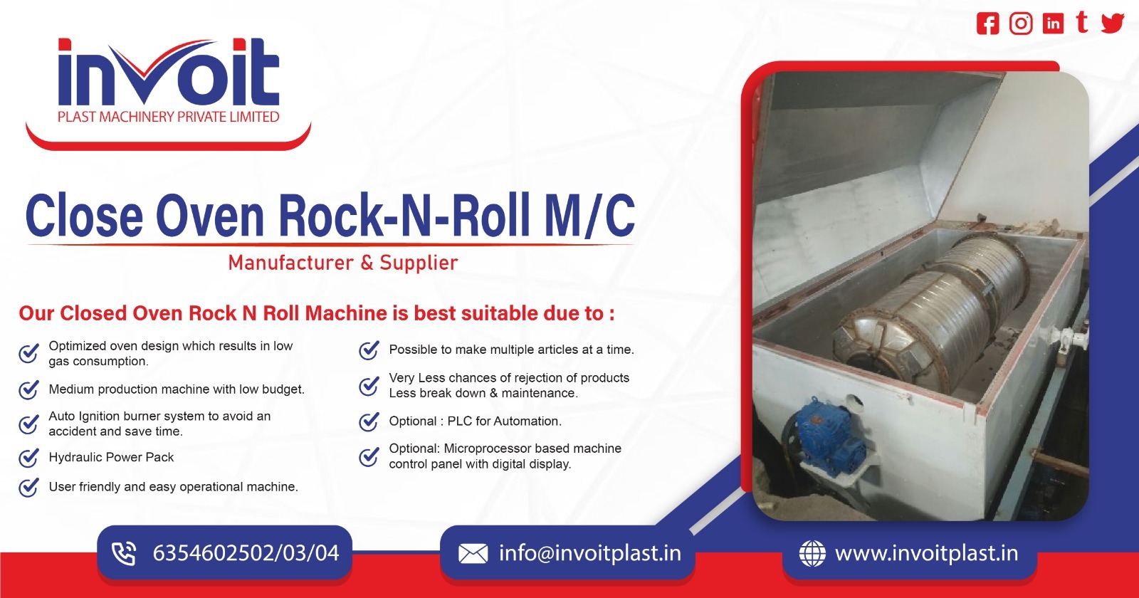 Close Oven Rock-N-Roll Machine Supplier in Kolkata
